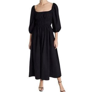 Reformation Bennie Boho Midi Dress Black Size XS Peasant Witchy Flowy Designer
